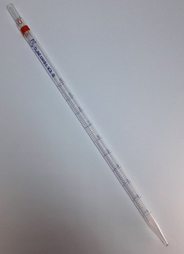 Imagen 2 de 9 de Pipeta Vidrio Serologica 10ml 1/10
