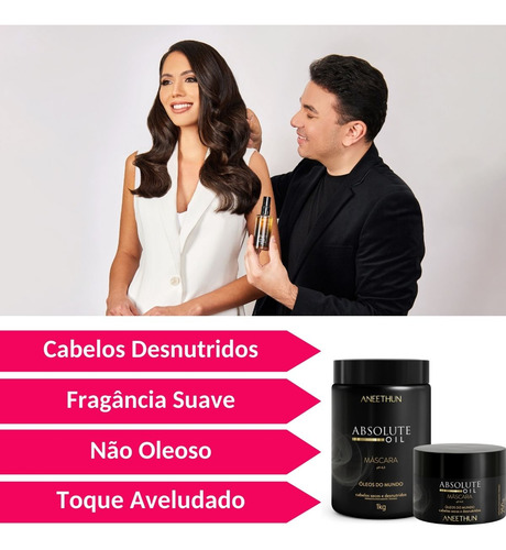 Mascara Absolute Oil Aneethun Nutrição Cabelos Secos 1kg