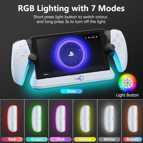 Pack Cargador Ps Portal Con 7 Modos Rgb Y Cable Type-c