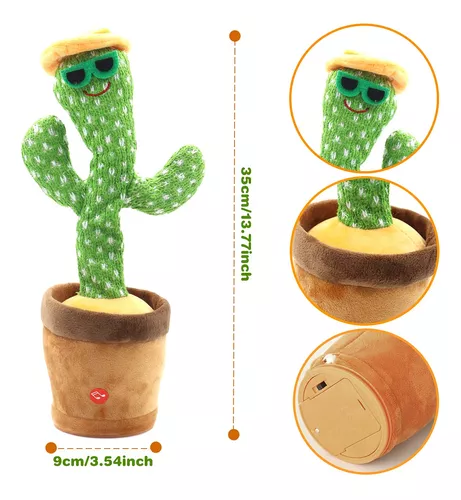 Juguete de cactus de canto y baile de Navidad, juguetes de bebé de cactus  de baile, juguete de imitación de cactus de baile, baile