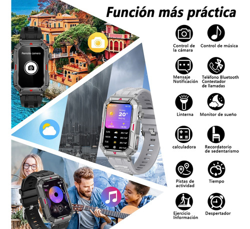 Smartwatch Reloj Militar Inteligentebluetooth Llamadas Cf26 Blanco Negro