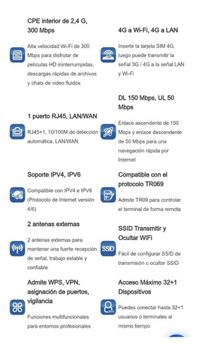 Imagen 9 de 9 de Modem Router 4g Lte C/chip Wifi Banda Rural Liberado.