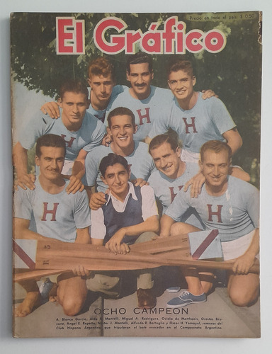 Revista El Grafico 1555 Remo Club Hispano River Racing 1949