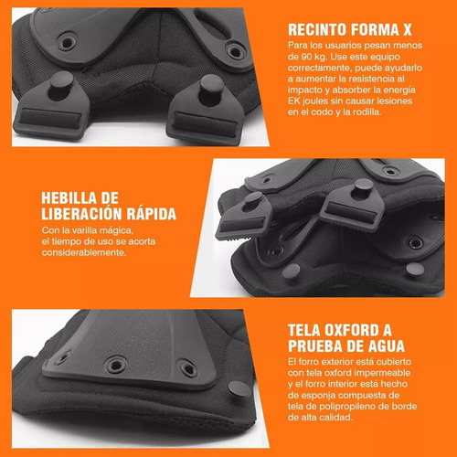 Rodilleras Coderas Tácticas 4 Piezas, Juego De Rodilleras