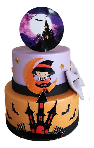 Bolo Fake Bruxa / Bruxinha Halloween - Ideal Pegue Monte