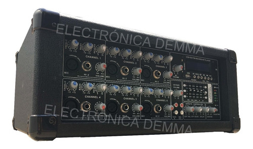 Consola Potenciada 6ch Sd/usb 200w Mix Amplificada Bluetooth