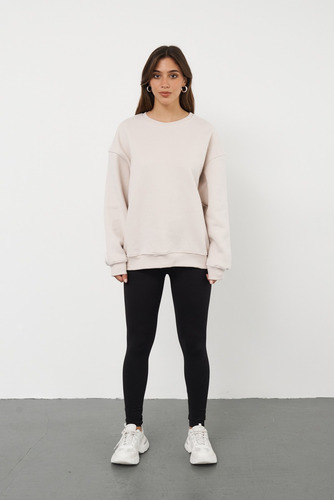 Buzo Sudadera Oversize Cuello Redond De Frisa - Talles S M L