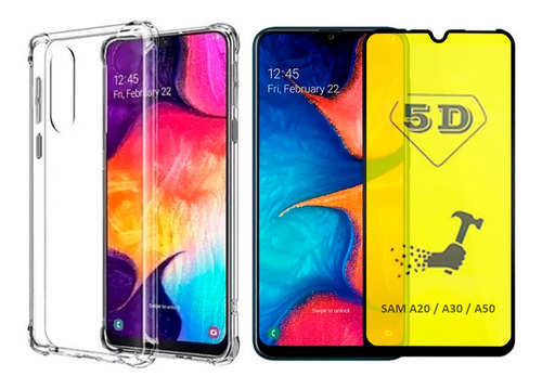 Capinha Antichoque + Película Gel 5d Para Samsung Galaxy A50