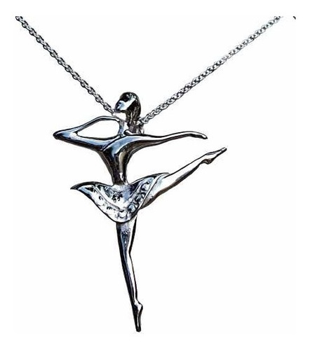 Cadena Y Dije De Hermosa Bailarina Ballet Danza Plata Ley