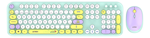 Kit Teclado Y Mouse Acteck Creator Mk485 Inalambrico Tiffany