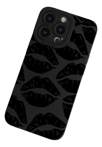 16 - Los Labios Negros Se Aplican A La Funda Del Teléfono Móvil Apple 15