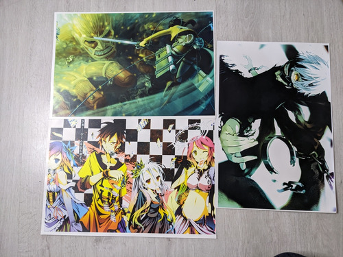 Poster Attack On Titans, No Game No Life, Tokyo Goul