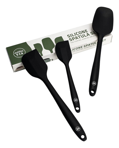 Juego 3 Espátulas Silicona Cuchara - Utensilios Cocina Anti