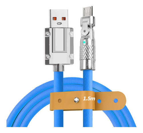Cargador De Teléfono Android Con Cable Micro Usb Azul De 1,5