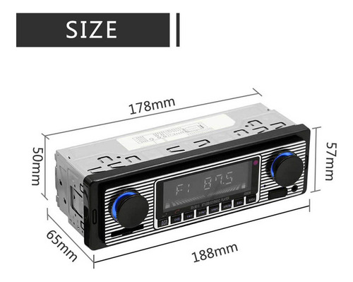 A 1 Din Car Mp3 Radio Player Receptor Stereo Audio Fm W /
