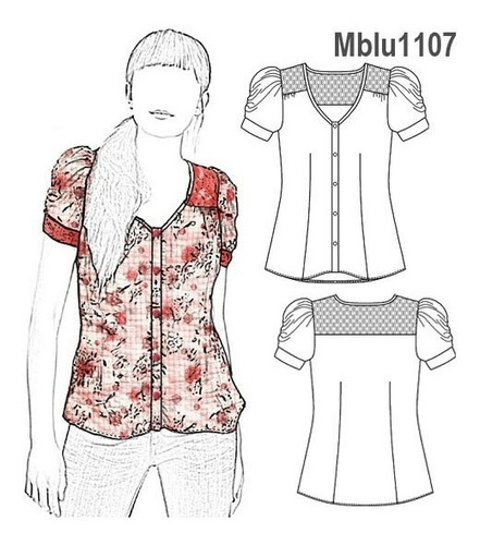 ( Moldes De Ropa)  Blusa Mujer 1107