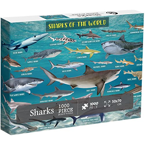 Rompecabezas De Tiburones Para Adultos De 1000 Piezas En Ade