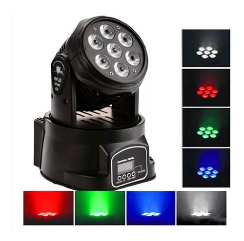 Cabeza Movil Robotico Par 7 Led Rgbw Dmx Fiesta Disco