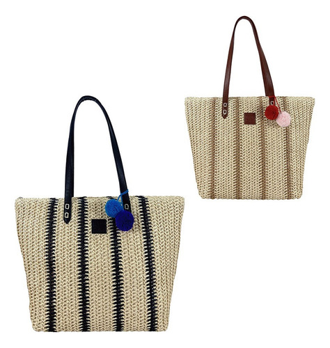 Cartera De Playa Trendy Rafia Mujer Cierre Canasto Acabado De Los Herrajes Níquel Color Marrón Diseño De La Tela Liso