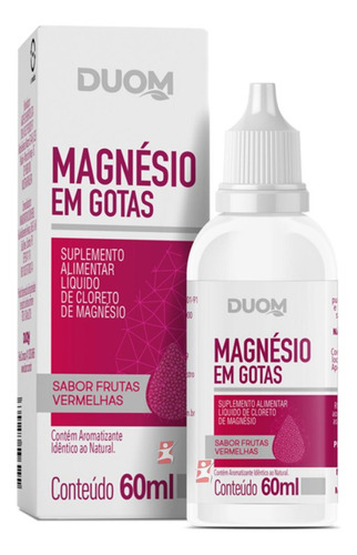 Cloreto De Magnesio Gotas 60ml Frutas Vermelhas - Duom