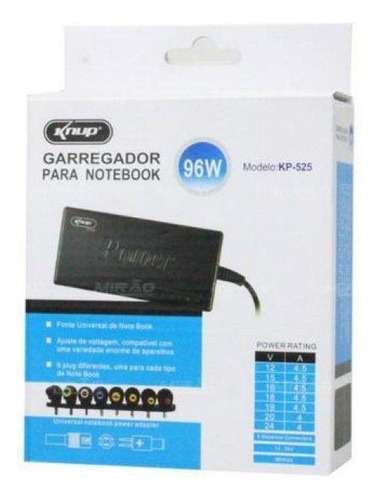 Carregador Universal Notebook Kp-525 96 Watts Knup