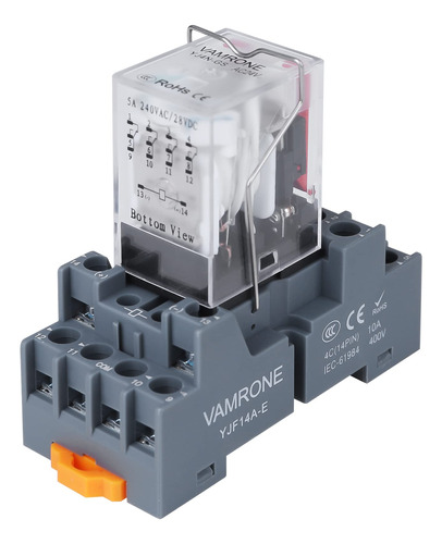 Rele De Alimentacion Electromagnetica De 8 Pines, Con Base D