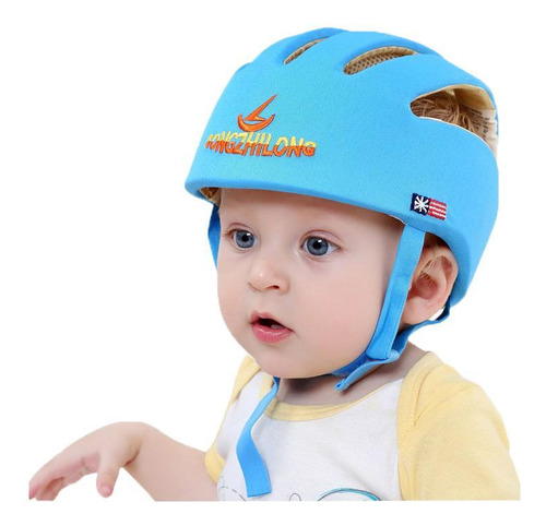 Capacete Segurança Proteção Cabeça Bebê Azul