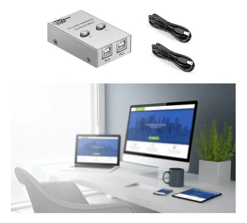 A Divisor De Conmutador De Compartidor De Impresora Usb Uno