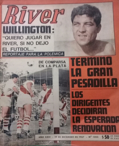 Revista River 1202 Estudiantes 2 River 1 Nacional 1967