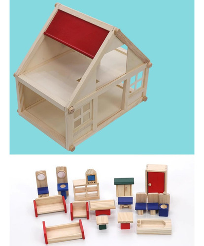 Casa De Muñecas De Madera, Juego De Simulación, Casa De