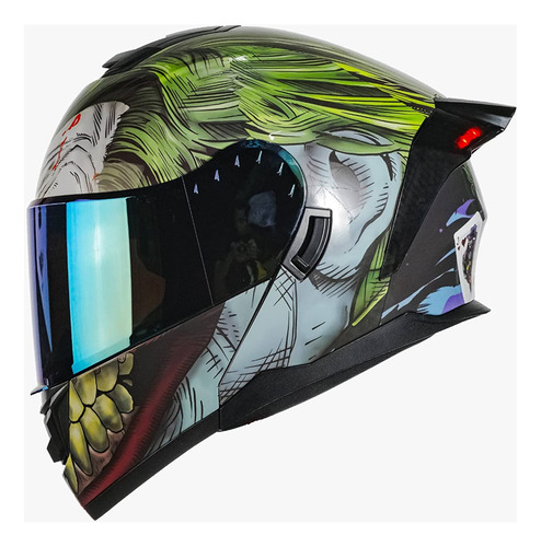 Casco Abatible Joker Guasón Moto Con Luces Led Gafas Talla M