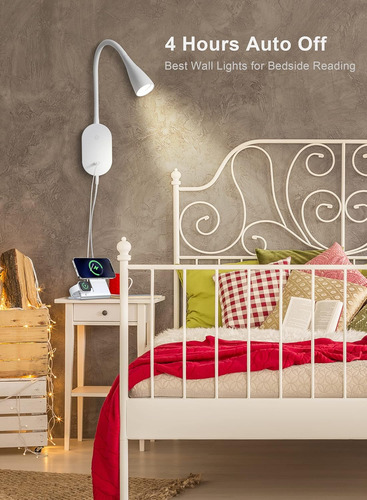 Juego De 2 Luces Led De Lectura Montadas En La Pared Para Ca
