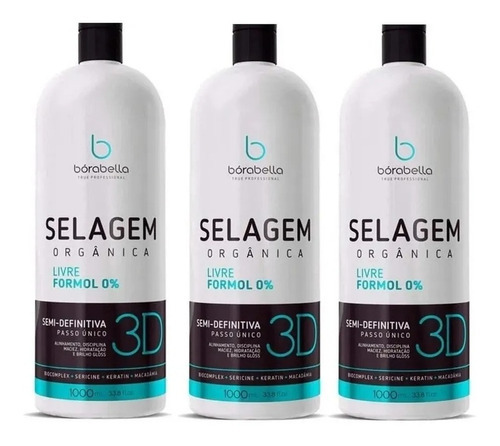 Combo 03 Selagem Orgânica Borabela0%formol 1000ml