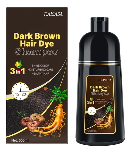 Champú Para Teñir El Cabello Kingming, Marrón Oscuro, 500 Ml