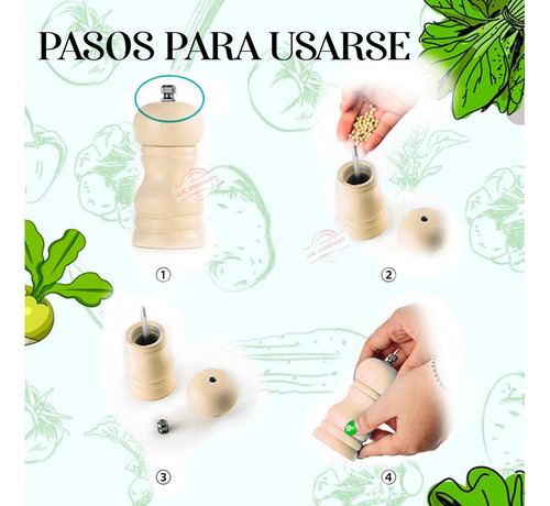 Pimentero Molino Sal De Grano Especias Pimienta Cocina 9443 Color Azul