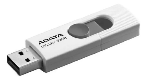 Memoria USB Adata UV220 32GB 2.0 blanco y gris