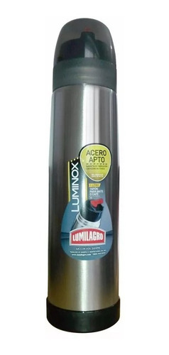 Termo Lumilagro Luminox 1lt Pico Mate Cafe Acero Inoxidable
