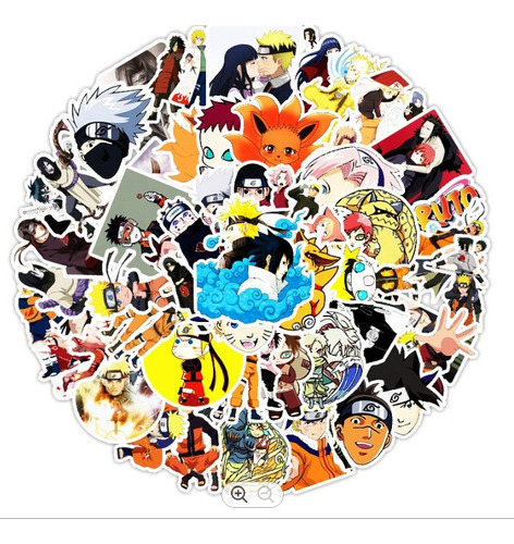 Naruto Stickers 50 Calcomanias De Pvc Contra Agua