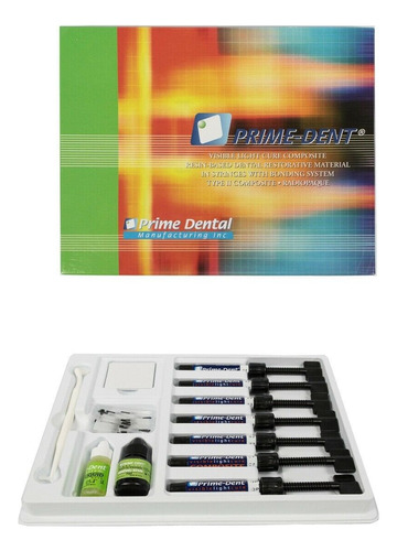 Kit Resinas Dental Híbrida Prime Dent Con 7 Jeringas 4.5gr