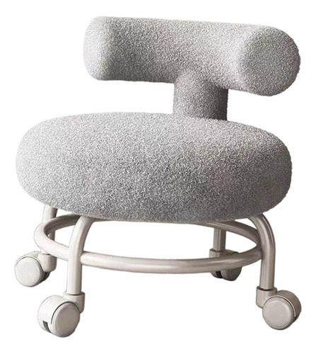 Taburete Rodante Con Respaldo Asiento Rodante Bajo Para Gris