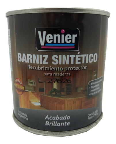 Barniz Sintético Acabado Brillante 0,25lt Venier