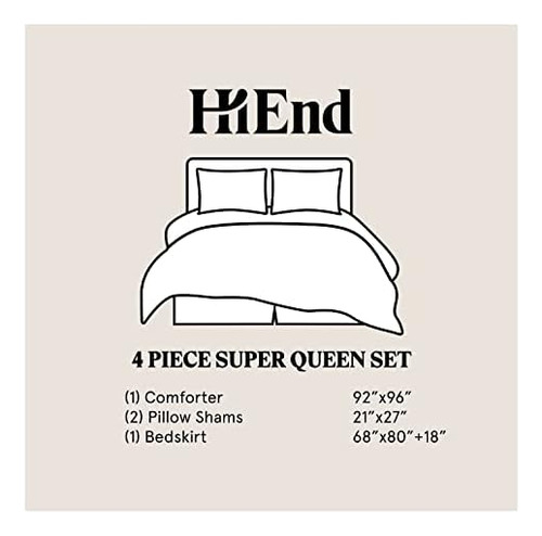 Hiend Accents Charlotte Juego De Edredón Super Queen De 4 Pi