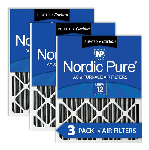 Nordic Pure 10x20x2 Merv 12 Plisado Plus Carbono Ac Aire