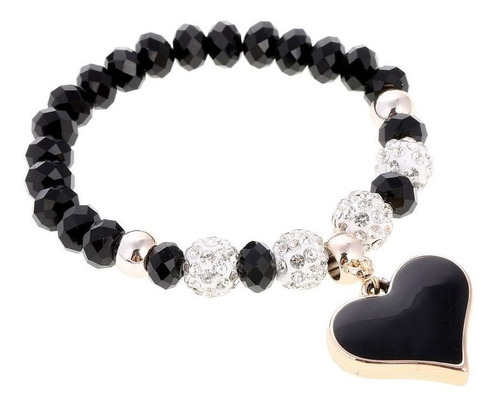 Brazalete Pulsera Manilla Cristal Shamballa Corazón Mujer