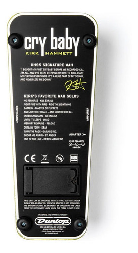 Imagen 5 de 8 de Pedal Wah Wha Jim Dunlop Kh-95 Kirk Hammett Wah