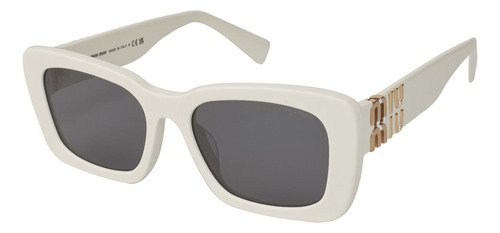 Miu Miu Mu 07ys 142-5s0 Square Shape Gray White (Usado)