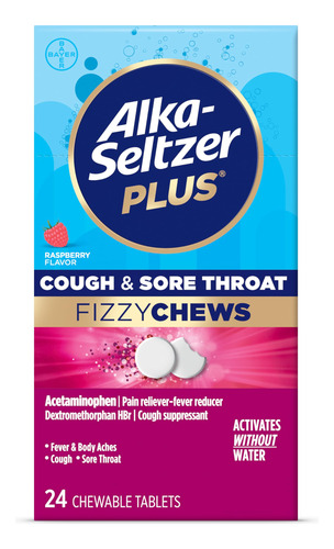 Tabletas Masticables Alka-seltzer Plus Para La Tos Y El Dolo