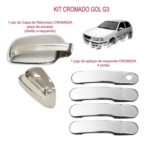 Kit Cromado Capa + Aplique Gol  Parati  Saveiro G3 G4