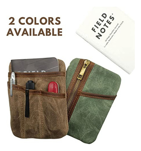 Bolsa Edc Con 6 Bolsillos, Protector De Lona Encerada Y Orga