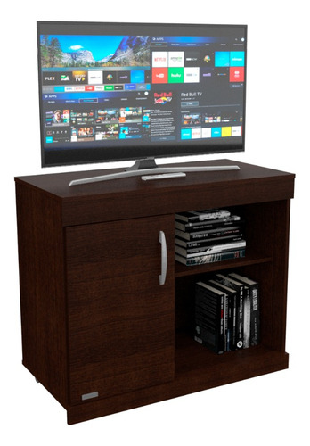 Mueble Modular Rack Mesa Para Tv 1 Puerta Estante Con Ruedas